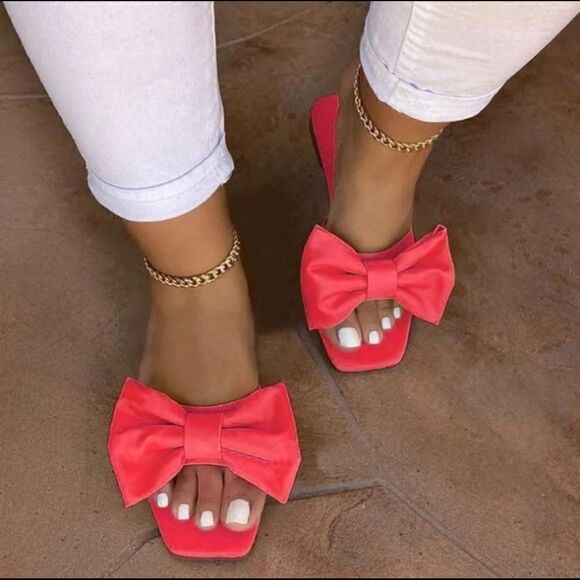 Bow Slide Sandals - Picture 1 of 3